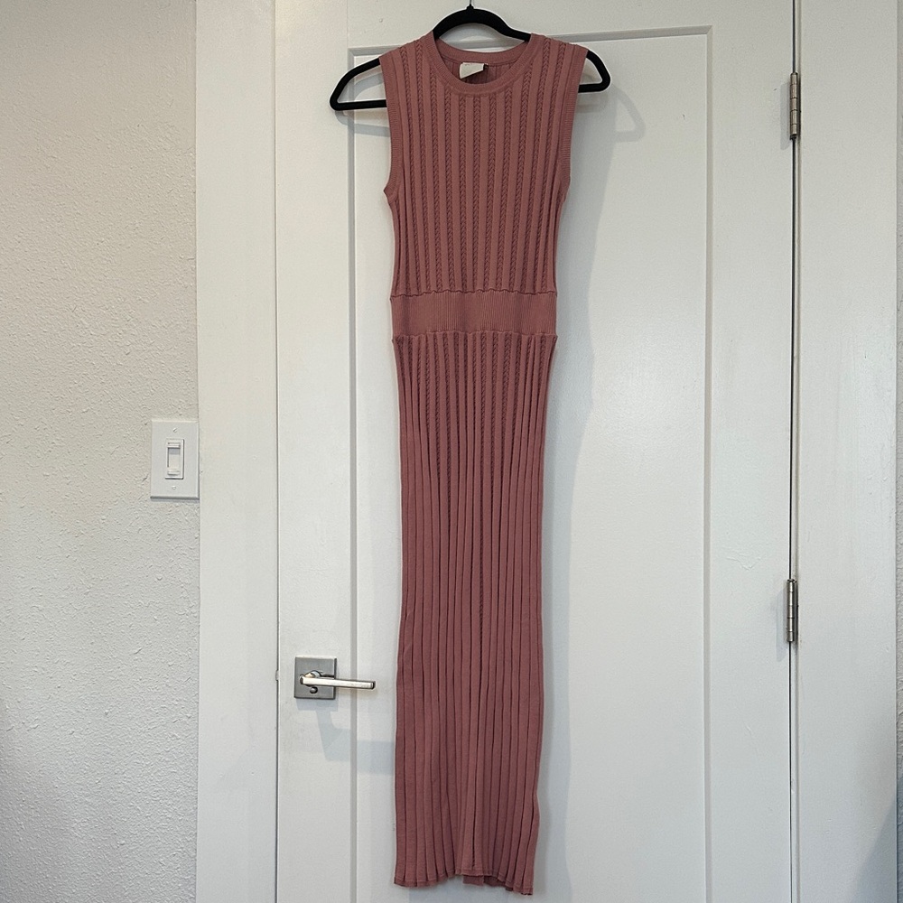 Varley Dusty Rose Knit Maxi Dress
